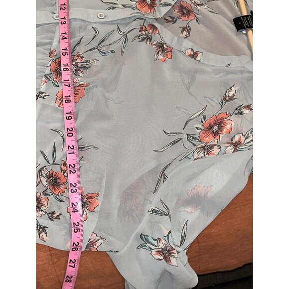 Torrid Tunic Top Womens 4x Floral Sheer High-Low Button-Front - Picture 5 of 8